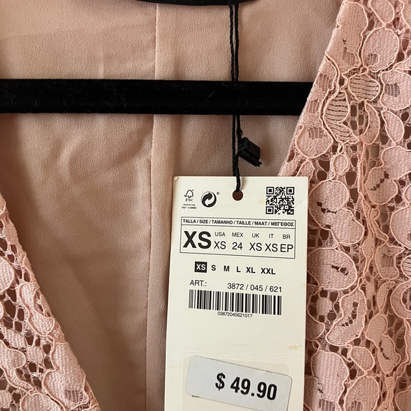 Zara blush pink lace shift dress - Picture 3 of 3